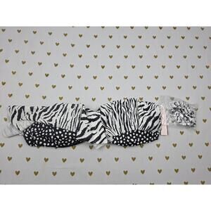 Victorias Secret NEW NWT Polka Dot Zebra Stripe Bikini Swim Ruffle Bandeau SMALL